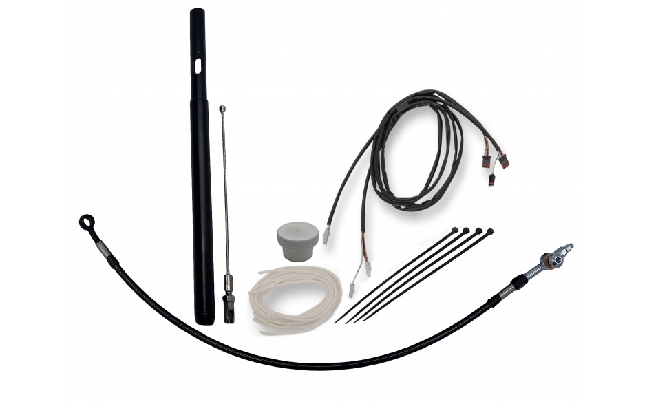 Black Vinyl EZ Install Kit for 16" Handlebars (Clutch Cable Extension Included)
