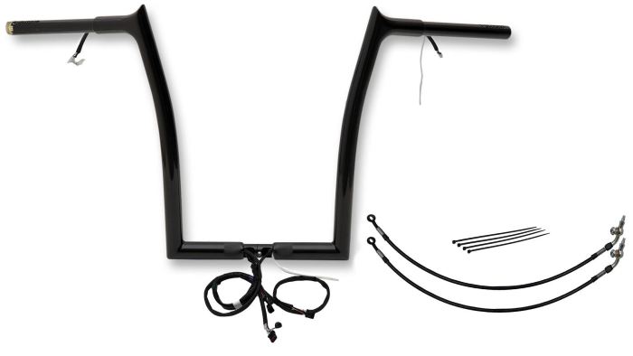 EZ Install Wired Handlebars 1-1/4" Pointed Top 16" Black