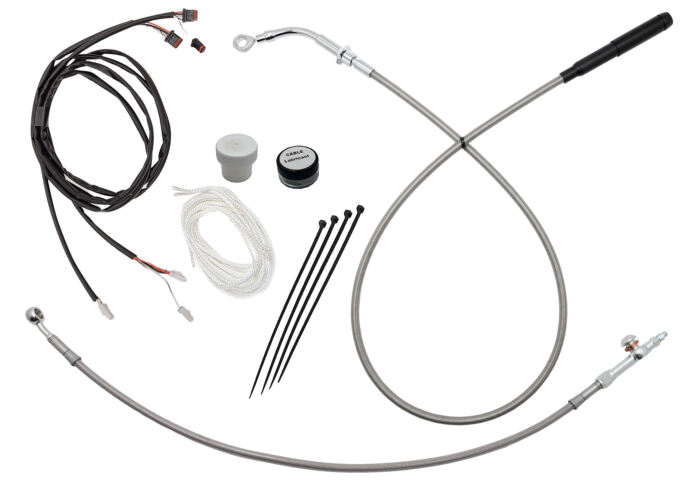 Chrome EZ Install Kit for 11" - 12" Handlebars (New Upper Clutch Cable Included)