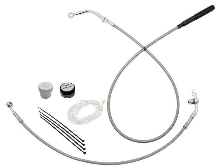 Chrome EZ Install Kit for 14" Handlebars (Brake Line Extension Included)