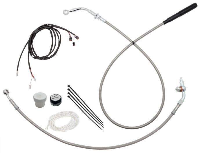 Chrome EZ Install Kit for 18" Handlebars (Brake Line Extension Included)