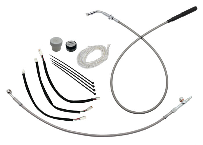 Chrome EZ Install Kit for 12" Handlebars (Brake Line Extension Included)