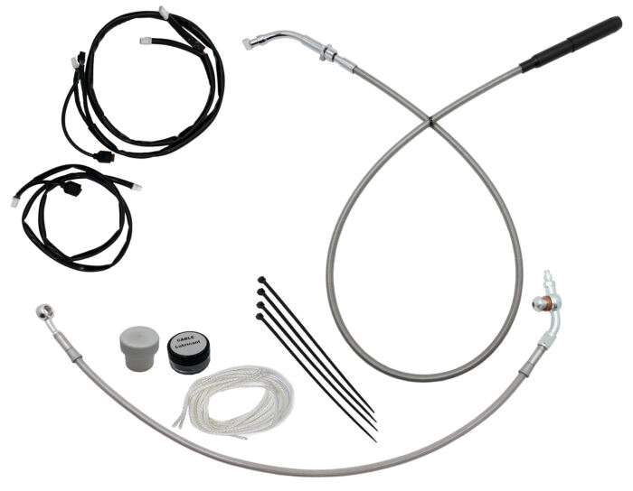 Chrome EZ Install Kit for 18" Handlebars (Brake Line Extension Included)