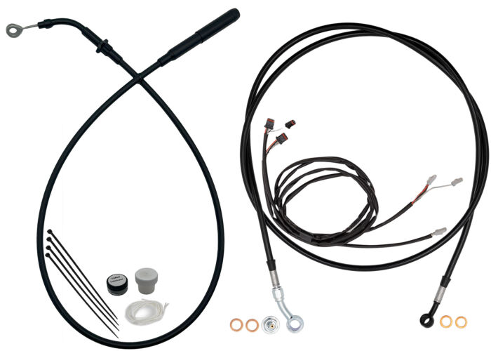 Black EZ Install Kit for 10" Handlebars (Full Length Brake Line Included)