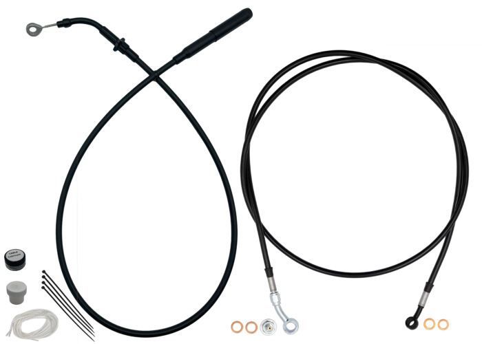 Black Vinyl EZ Install Kit for 14" Handlebars (Full Length Brake Line Included)
