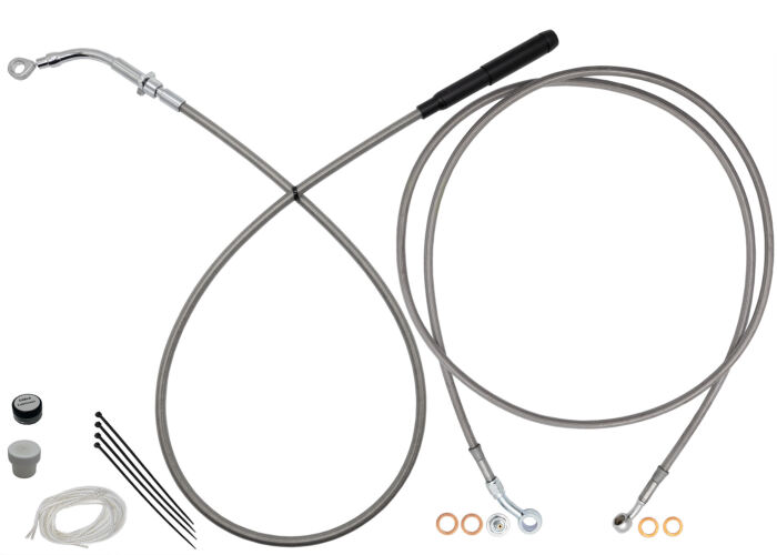 Chrome EZ Install Kit for 14" Handlebars (Full Length Brake Line Included)