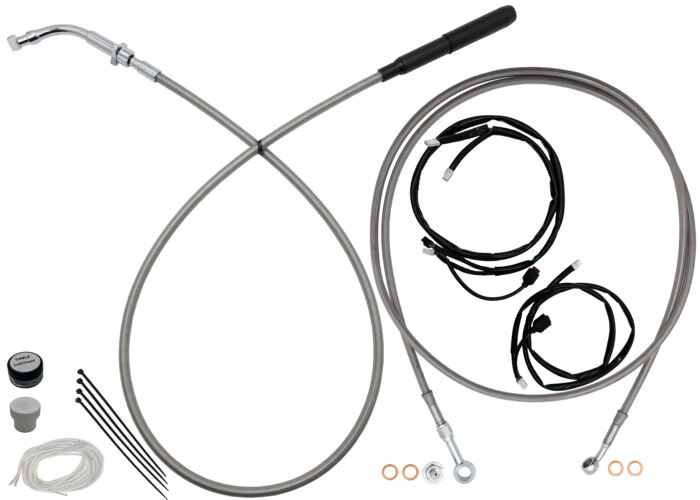 Chrome EZ Install Kit for 16" Handlebars (Full Length Brake Line Included)