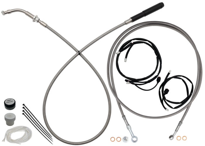 Stainless Braided EZ Install Kit for 16" Handlebars (Full Length Brake Line Included)