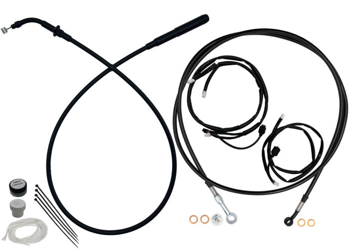 Black Vinyl EZ Install Kit For 16" Handlebars (Full Length Brake Line Included)
