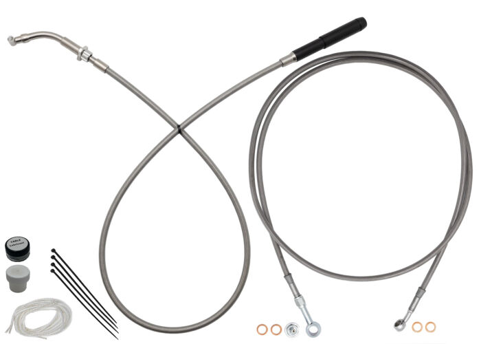 Stainless Braided EZ Install Kit For 14" Handlebars (Full Length Brake Line Included)