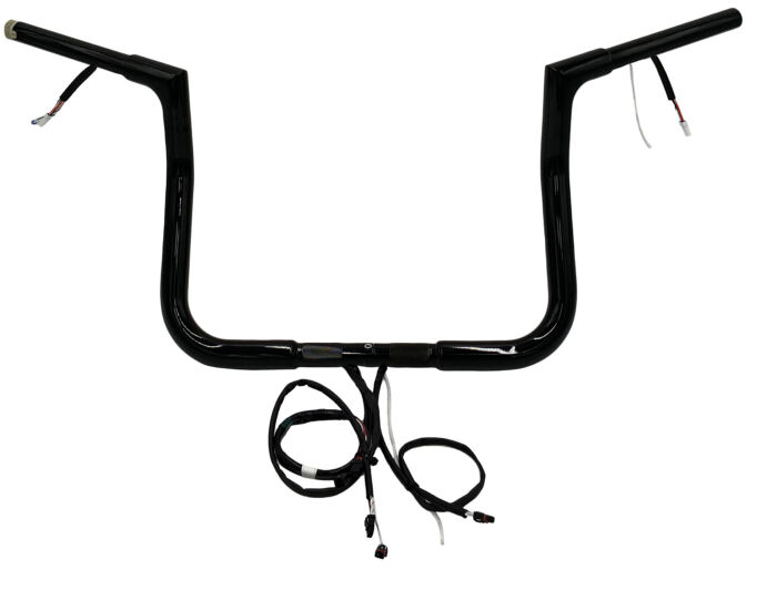 EZ Install Wired Handlebars 1-1/4" Flat Top 11" Reduced Reach Black