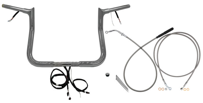 EZ Install Wired Handlebars 1-1/4" Pointed Top 11" Reduced Reach Chrome