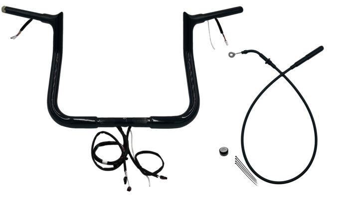EZ Install Wired Handlebars 1-1/4" Pointed Top 11" Reduced Reach Black